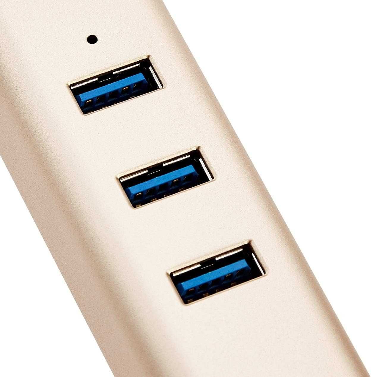 Amazon Basics U3-3UE04 Hub 3x USB 3.0 1x RJ45 Gigabit karta sieciowa