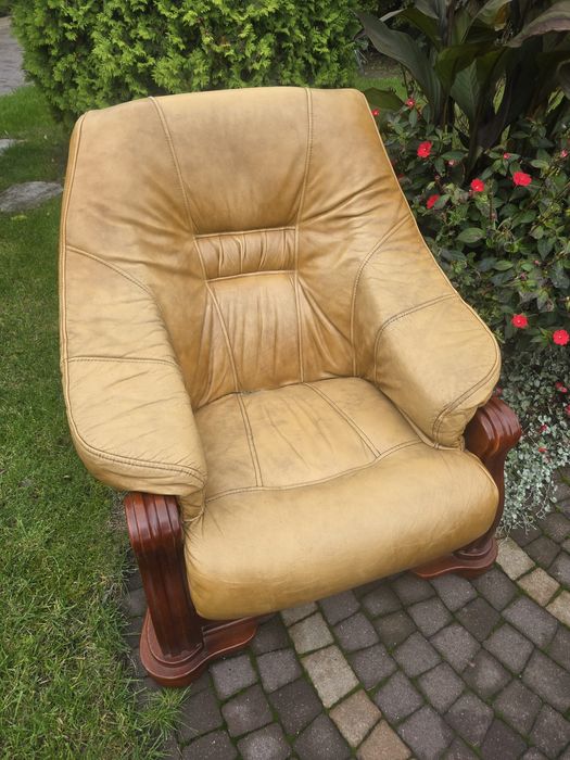 Zestaw wypoczynkowy 3 + 1 + 1, skóra,sofa,  2 x fotel