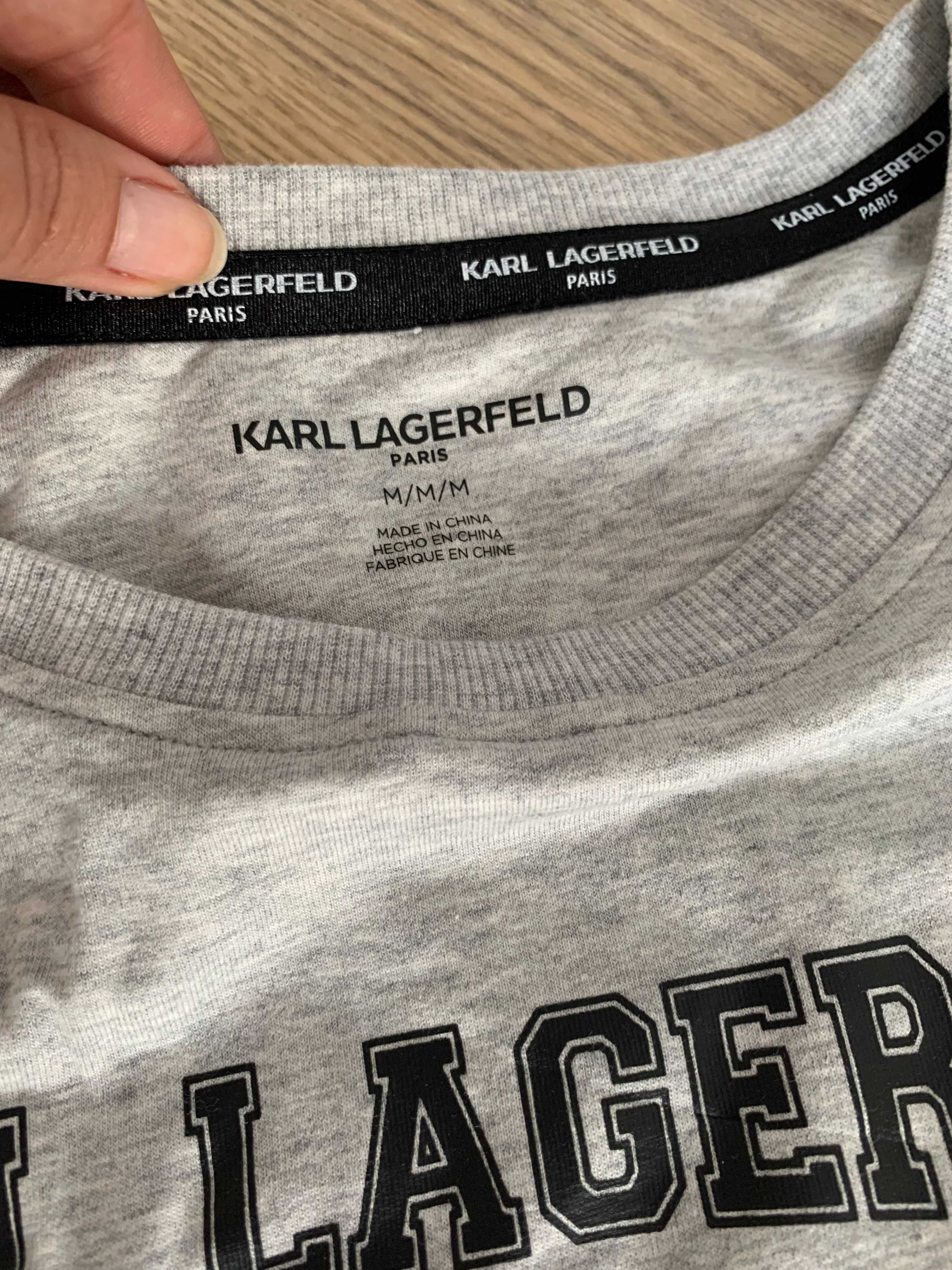 Szara damska klasyczna basic bluza Karl Lagerfeld M