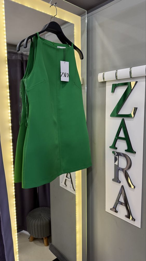 Сукня платье зеленое зелене zara зара оригінал оригинал новое