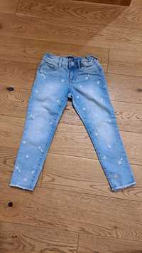 GAP spodnie jeansowe jeansy jegginsy w kwiatki 116cm 6lat