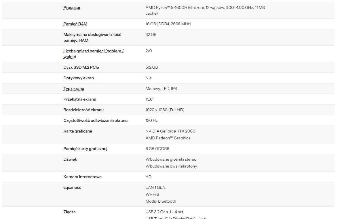 Legion 5- RTX2060 * Ryzen 5* 16GB * Stan IDEALNY * XKOM