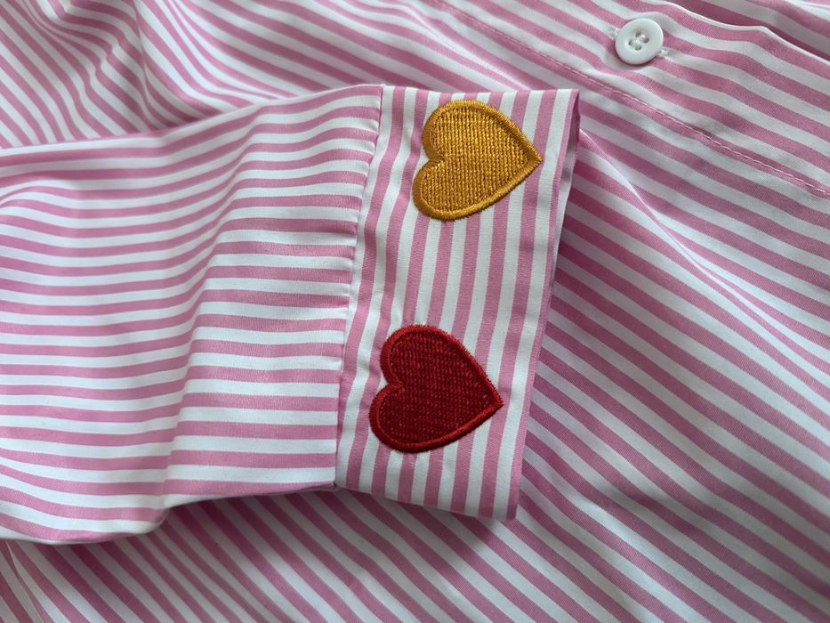 Nowa różowa koszula w paski LOVE