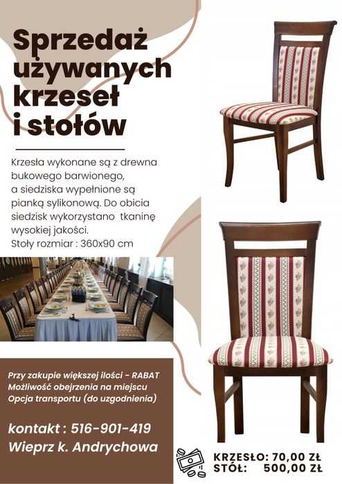 Drewniane Krzesła Bankietowe 150 sztuk Rabat przy wiekszej ilosci !!