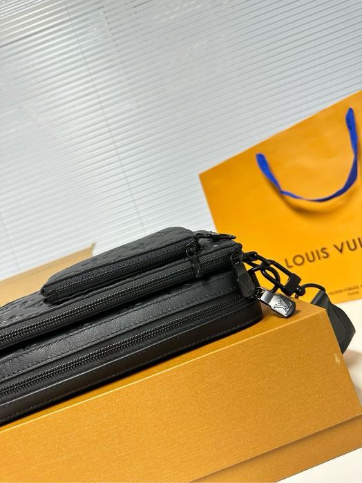 Louis Vuitton trio 3v1 messenger сумка кожаная черная 3в1
