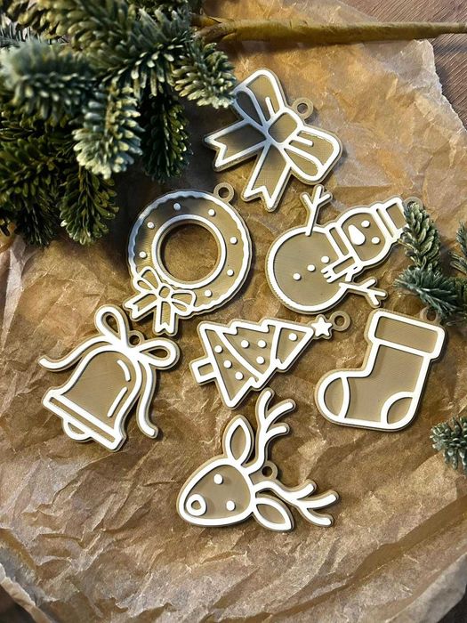 Ozdoby Świąteczne Pierniczki – zestaw zawieszek na choinkę / okno