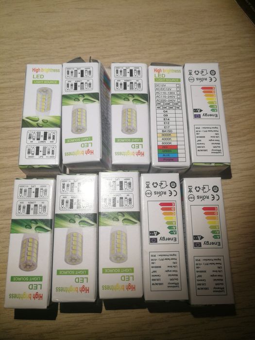 10x Żarówka G4 zestaw LED KAPSUŁKA MINI G4 4W = 30W 6500K ZIMNA BARWA