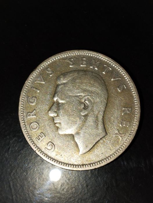 Moeda de Prata 2 1/2 (dois Shillings e meio) 1952 África do Sul