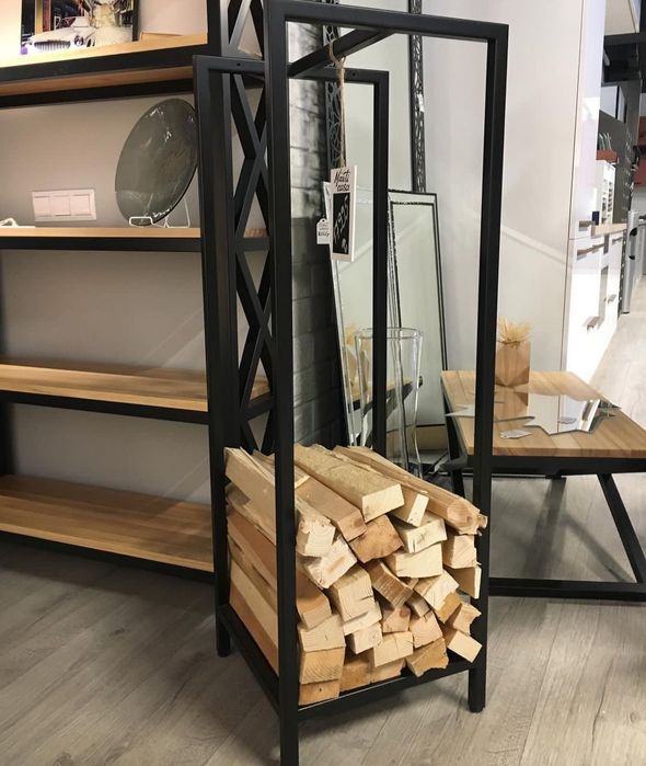 Дровница в стиле лофт, дровница из металла.