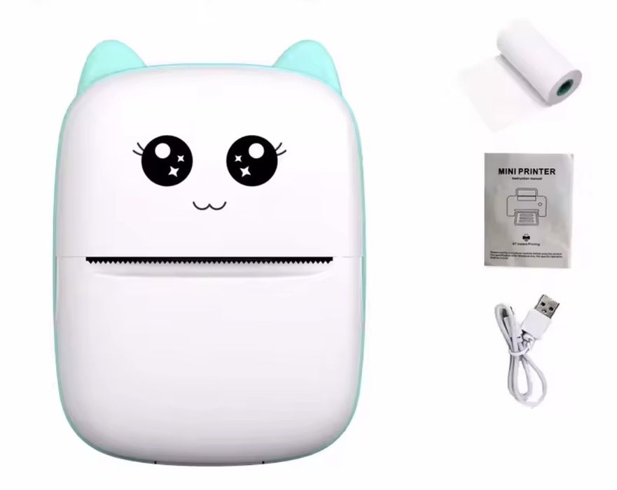 Міні принтер термопринтер для етикеток акумуляторний