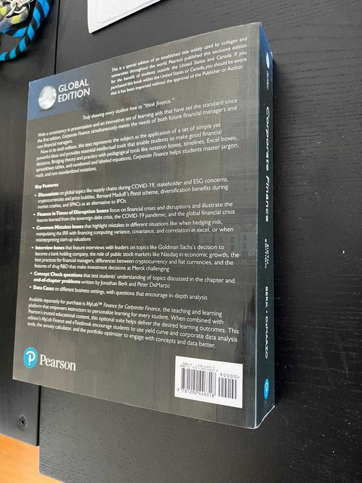 Livro Corporate Finance - Global Edition (6ª Edição) – Novo