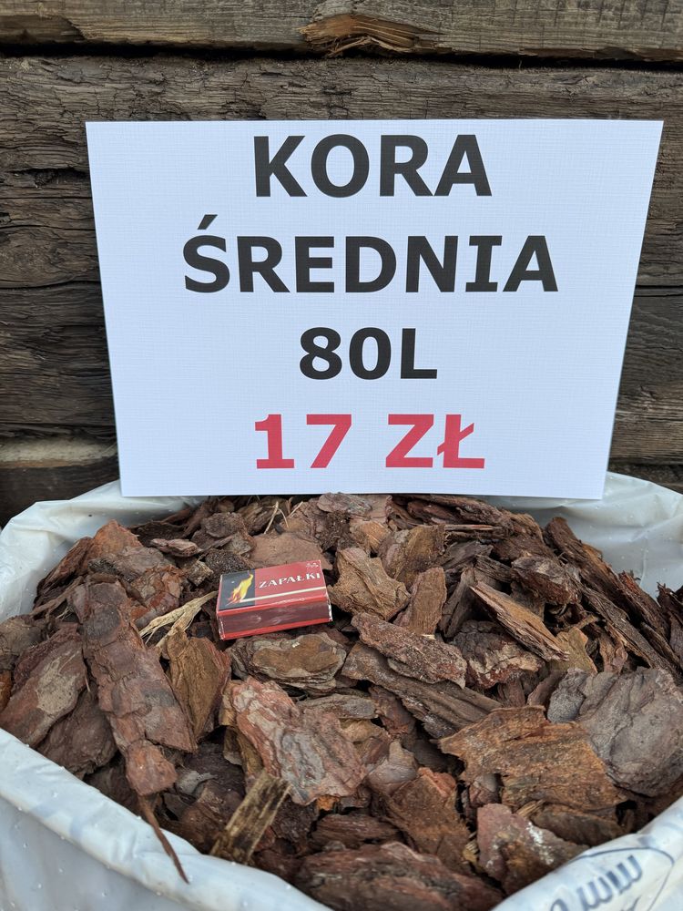 Kora sosnowa 80 l Trzy Frakcje Drobna Średnia Gruba .Transport