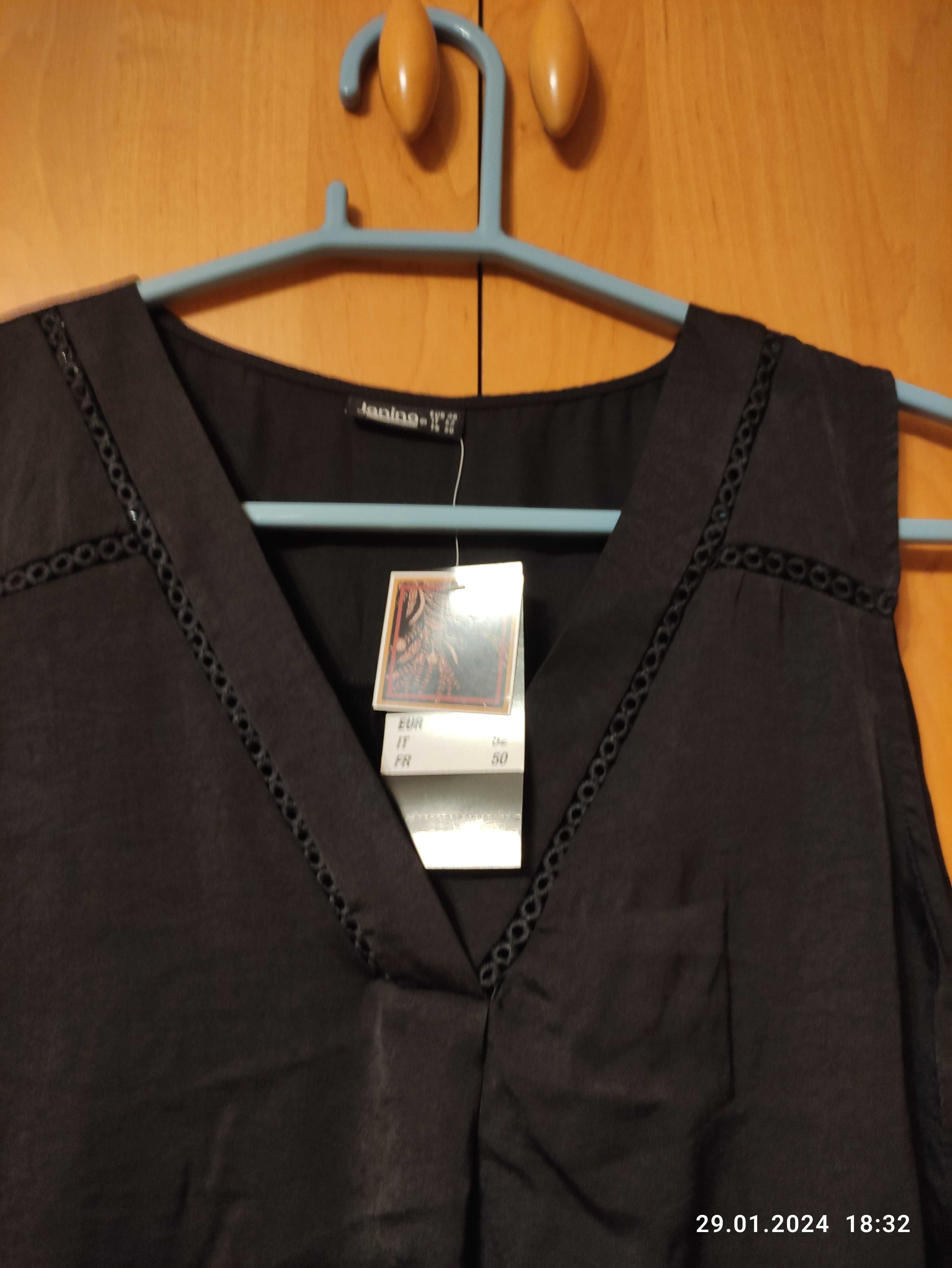 Nowa z metką zwiewna czarna bluzka Janina 48
