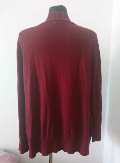 Bordowy damski sweter XL, AAMilife, wiskoza, nylon