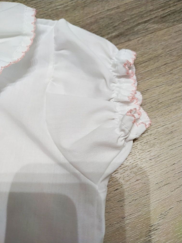 Koszula biała elegancka ,krótki rękaw, chrzest ,nowa bez metki, 18-24