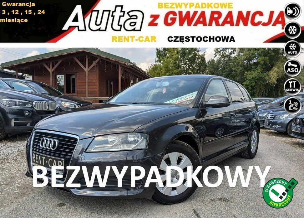 Audi A3 1.6TDi Sportback OPŁACONY Bezwypadkowy Skóry Klima Serwis GWARANCJA 24