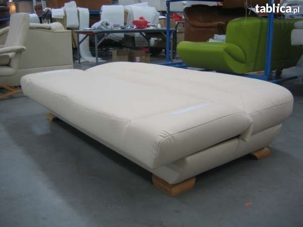 Kanapa wersalka rozkładana z funkcją spani prawdziwa skóra producent