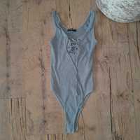 Szare wiazane body Shein XS (M) prazki nowe