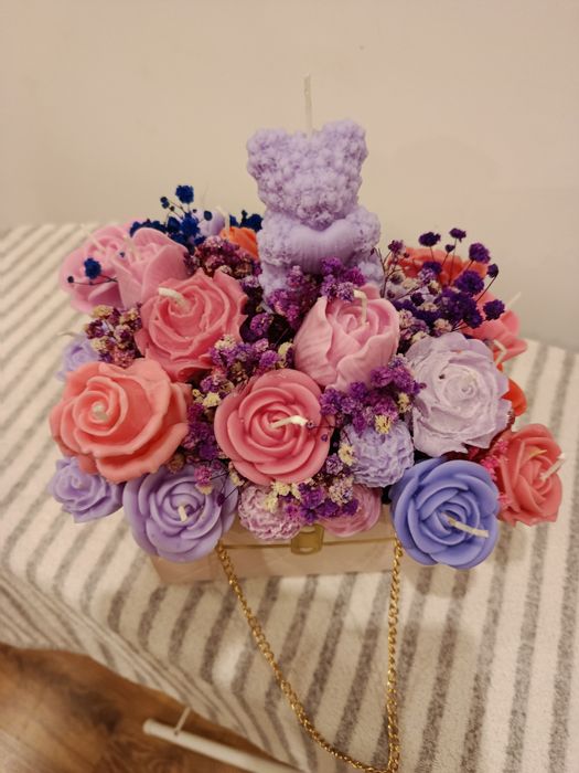 Candle box w eleganckiej torebce - prezent, podziękowanie