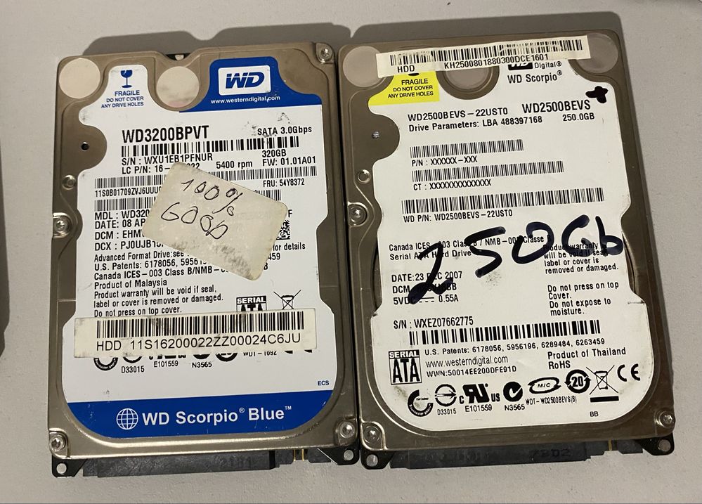 2,5" Sata HDD жесткий диск hard drive 2.5 сата бу бв для ноутбука пк