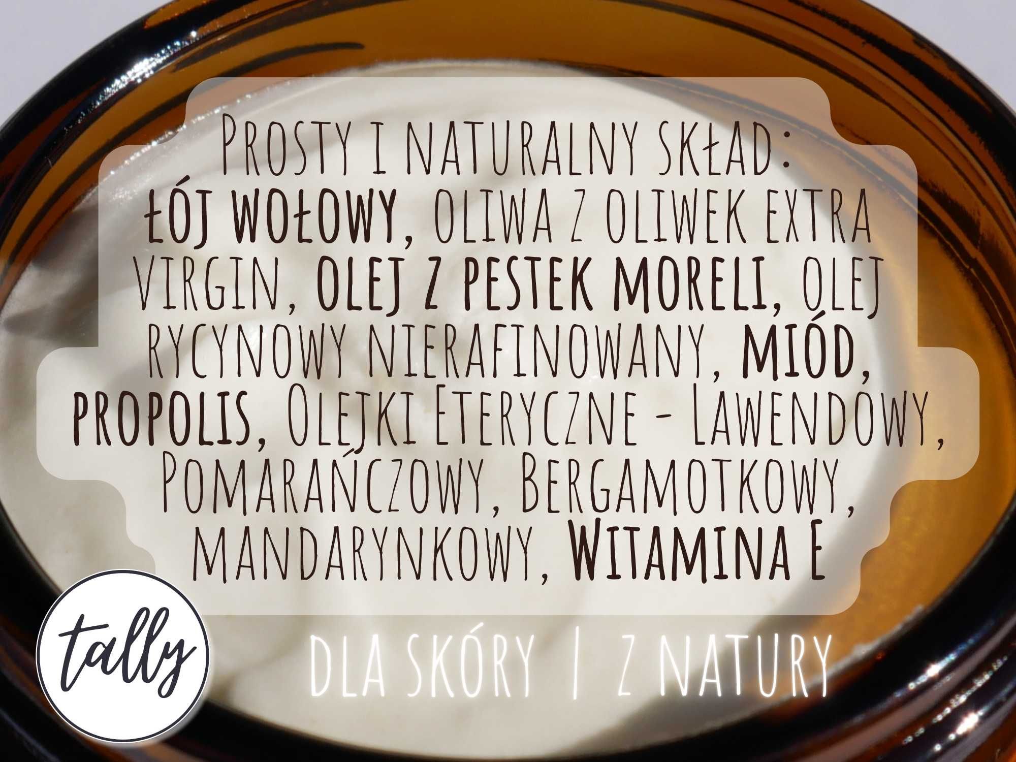Krem z łoju wołowego na trądzik i problemy skórne, czysty skład
