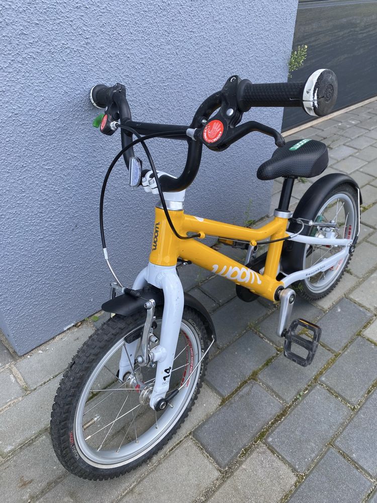 Rowerek woom 2 żółty z błotnikami