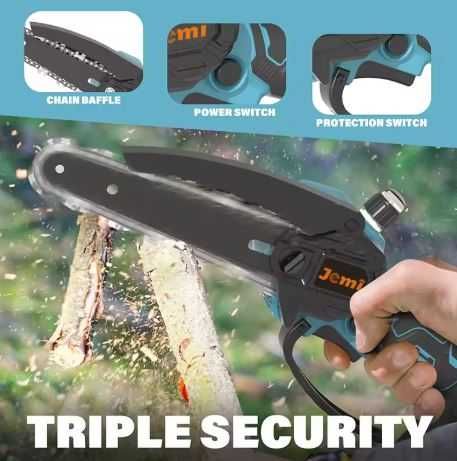 JemiTool 21V mini elektryczna piła łańcuchowa przenośna do przycinania