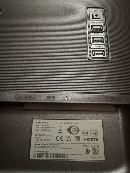 Монітор 27" Samsung S27A600UUU (2K, QHD, HDR10) з докстанцією "2 в 1"