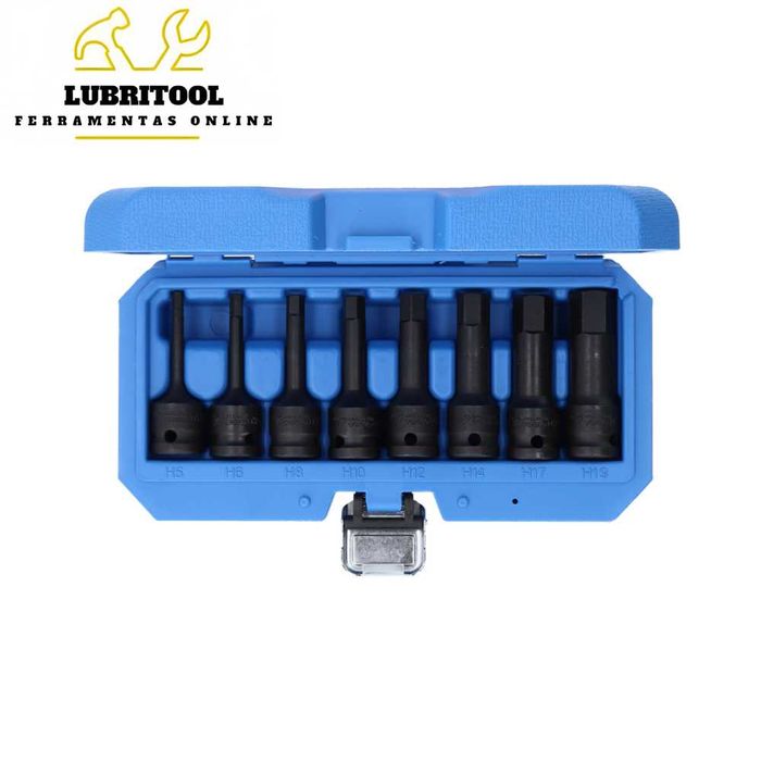 Jogo 8Pcs Chaves Caixa Impacto Sextavadas 1/2" 5-19mm CT022615 | NOVOS