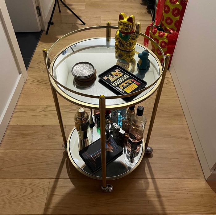 Bar Cart Dourado e Vidro