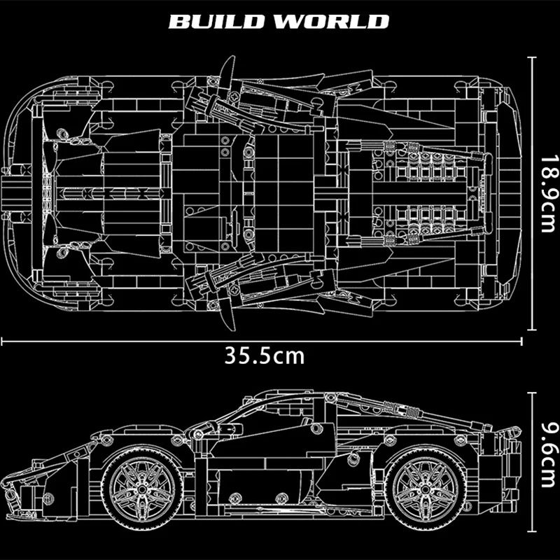 Ferrari 488 Pista klocki technic model