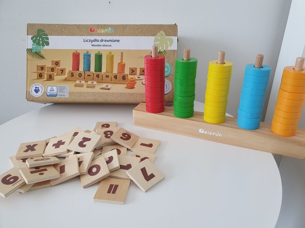 Liczydło Drewniane Elefun. Drewniany Sorter. Montessori.