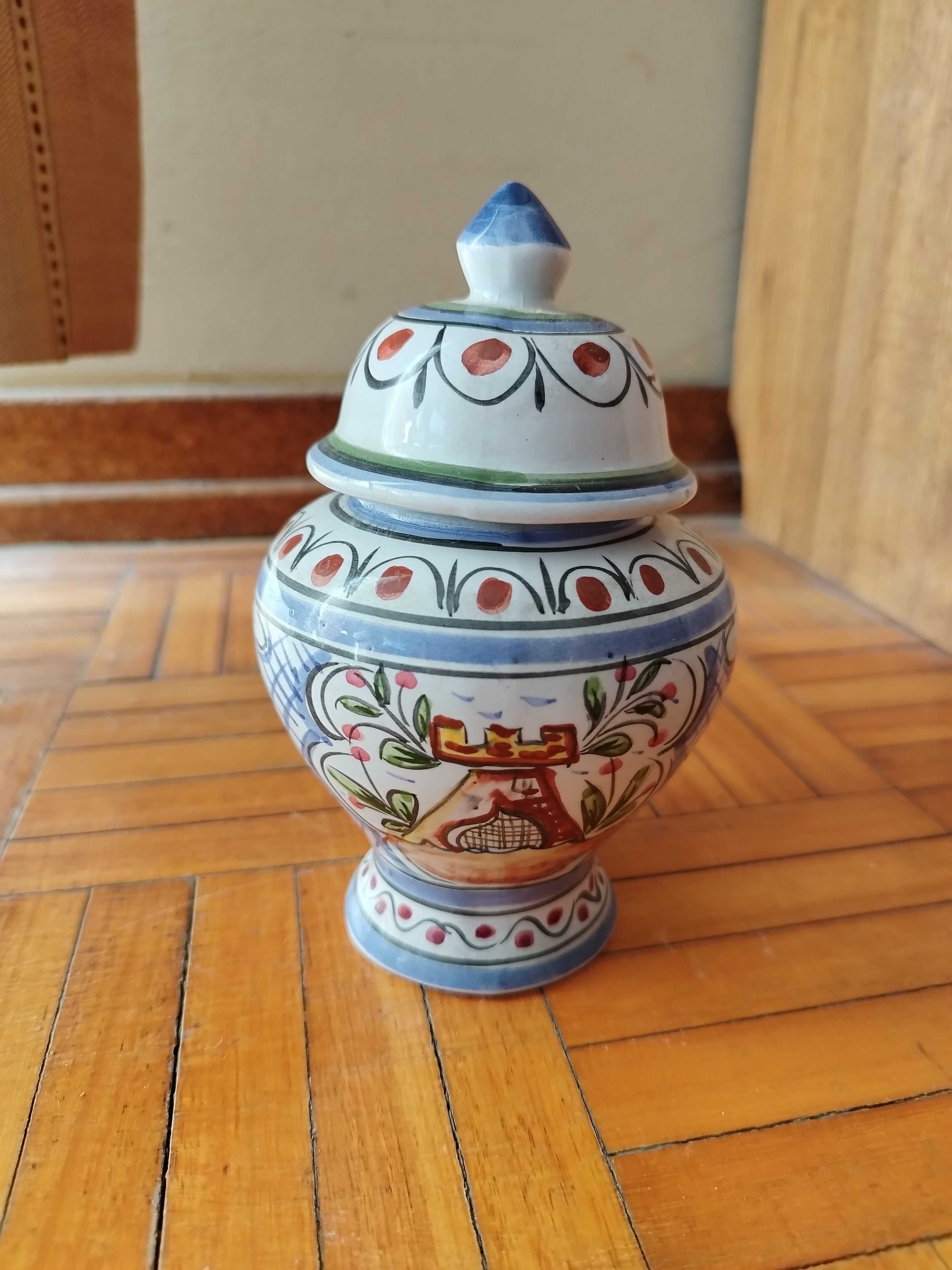 Potes com tampa porcelana vintage