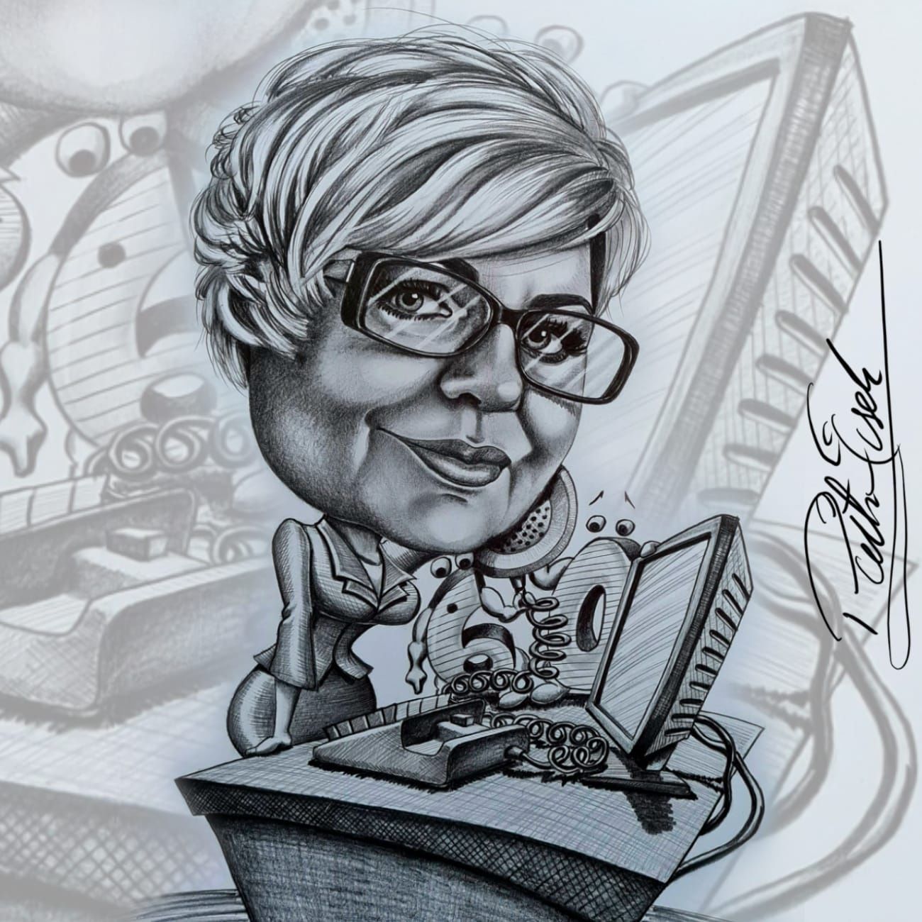 Karykatura na zamówienie portret rysunki prezent ślub urodziny PJ-art