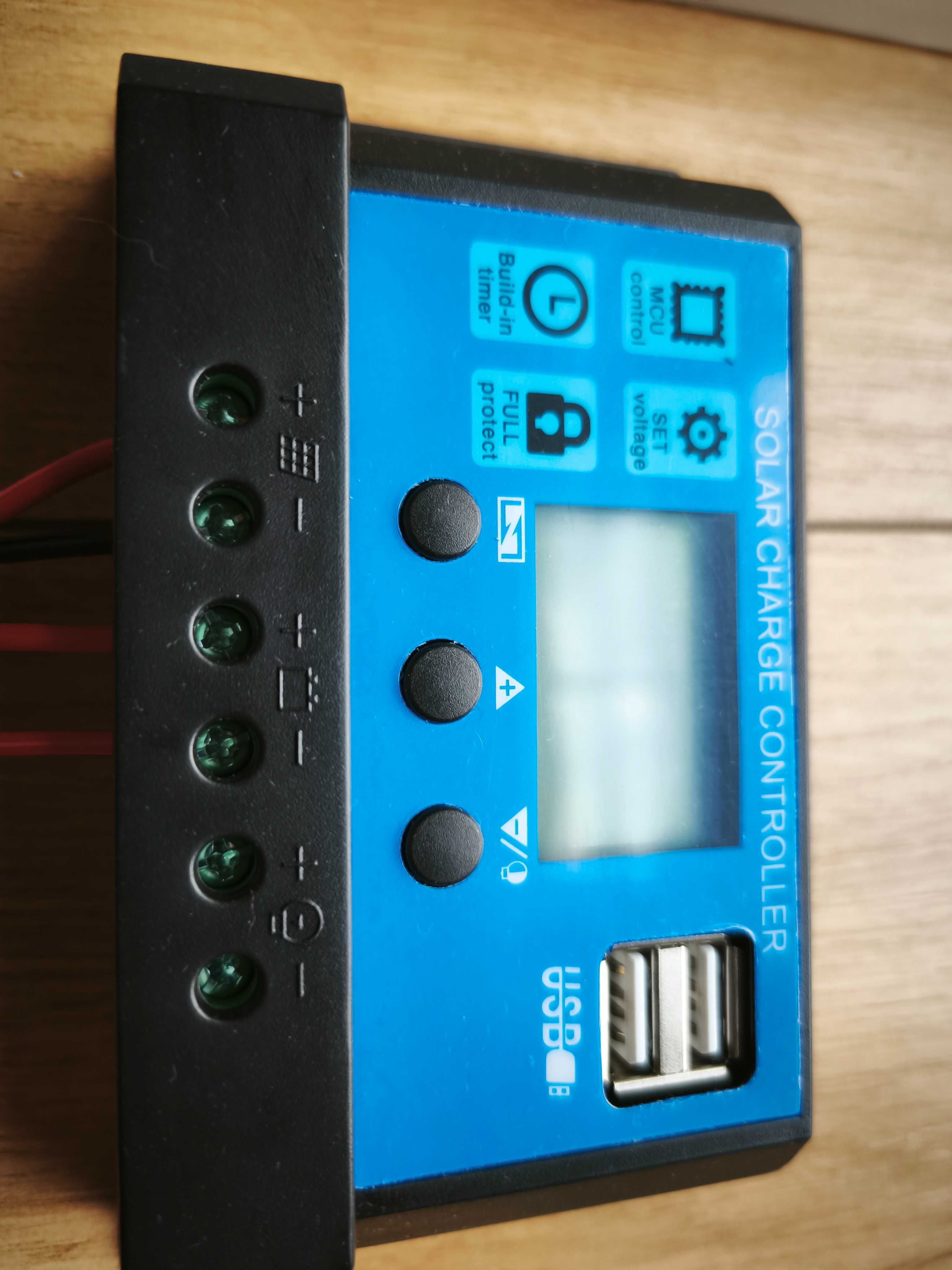 REGULATOR PWM Falownik 100A, DC 12V-18V-24V z USB + Panel PV