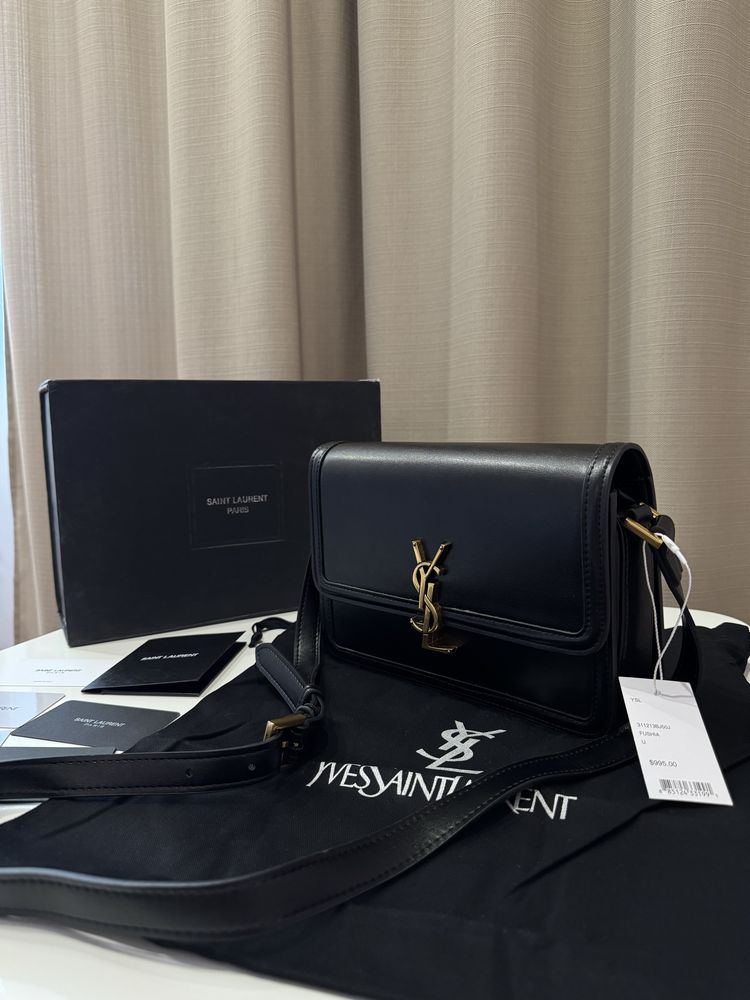 Сумка Yves Saint Laurent solferino ysl шкірa чорна класична прямокутна