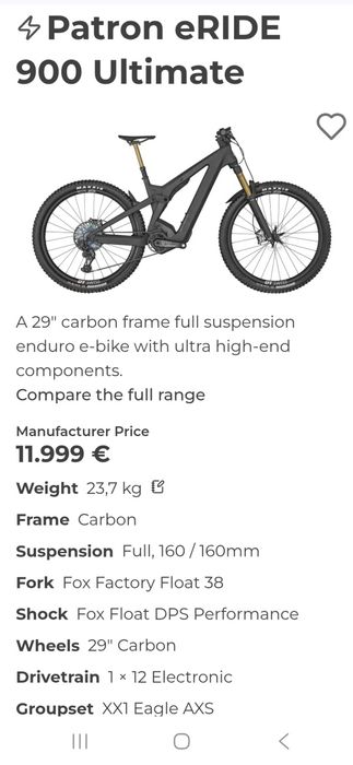 Топовий full carbon ebike Scott Patron 900 750