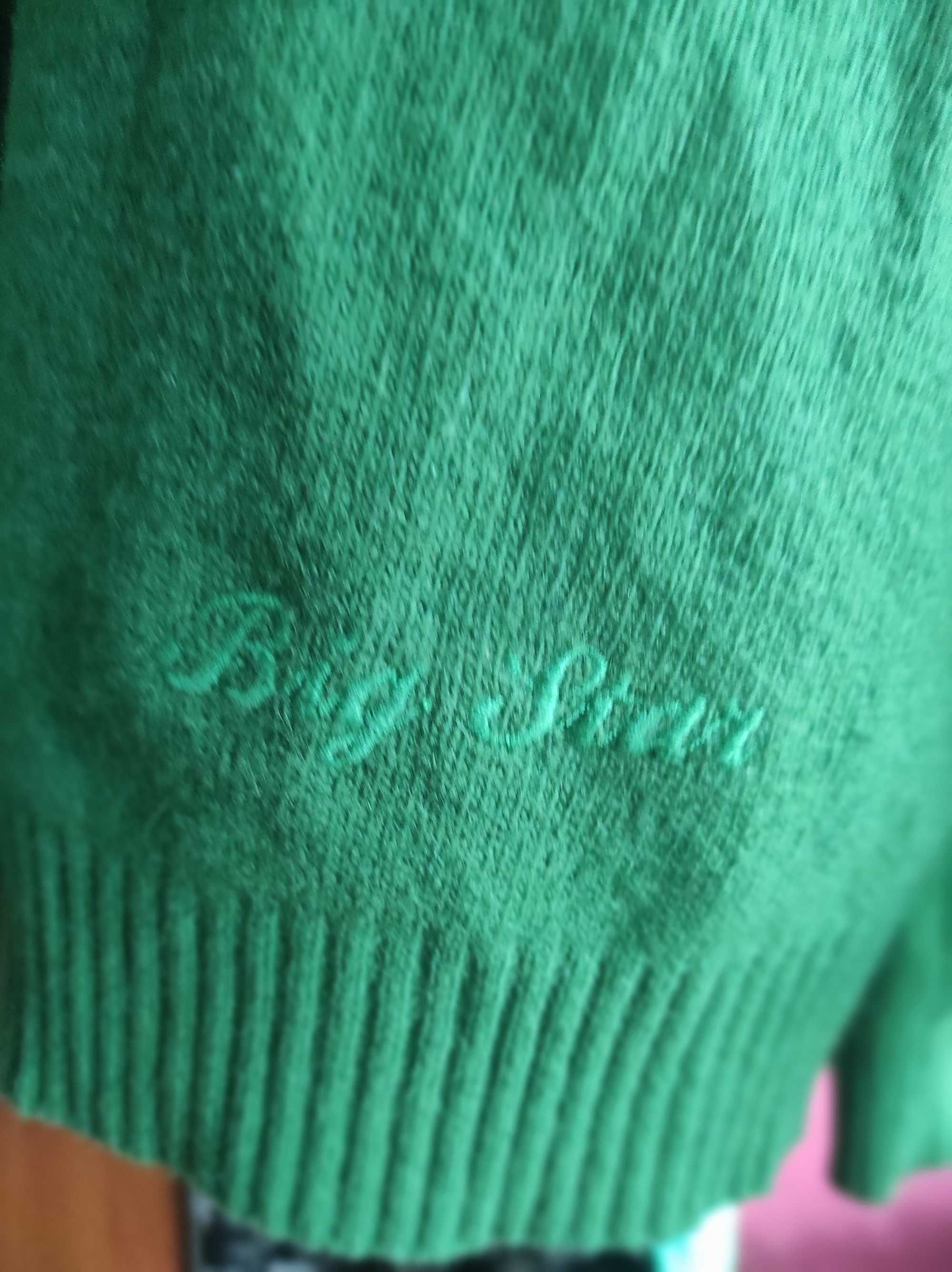 BIG STAR wełniany zielony sweterek rozpinany rozmiar M