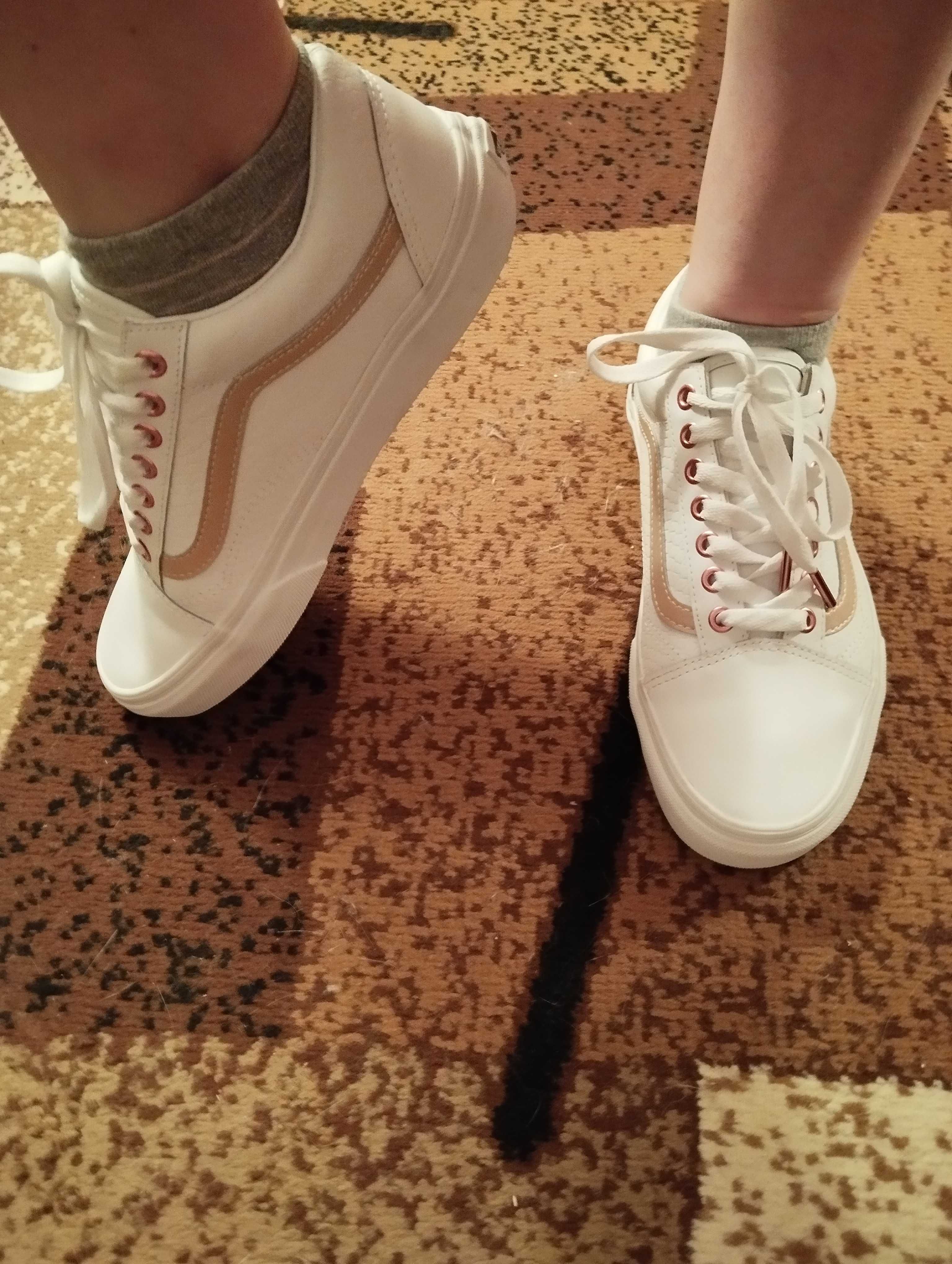 Кожаные кеды Vans old skool.