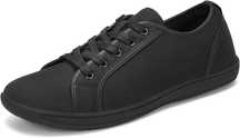 FUSHITON Unisex Trampki Sznurowane Czarne Rozmiar 40