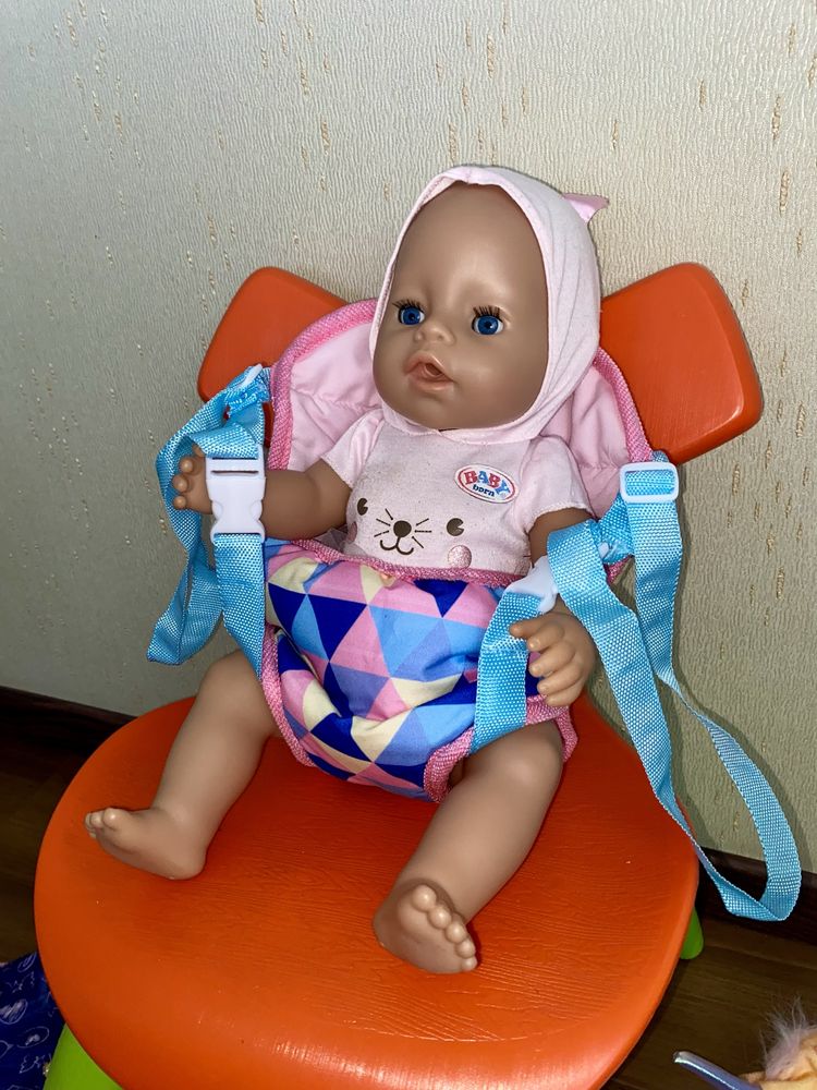 Интерактивная кукла Беби Борн голубые глаза Baby Born + 12 пар ОДЕЖДЫ