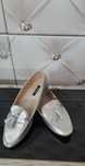 Buty srebrne mokasyn 38