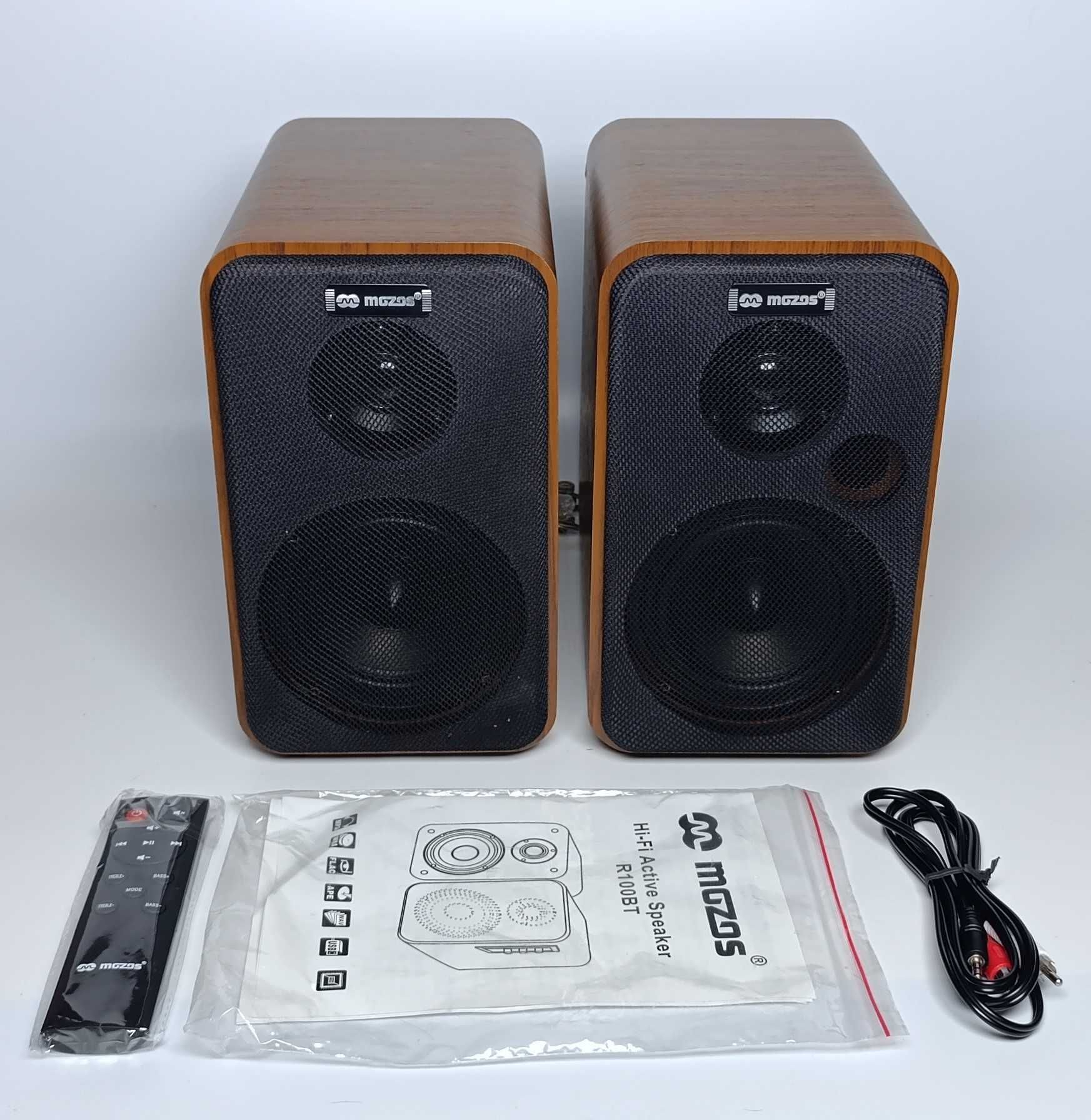 Kolumny aktywne Mozos R100BT V2 46W Bluetooth USB SD kolor orzech