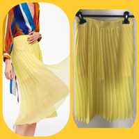 Spódnica Zara plisowana żółta za kolano spodenki M
