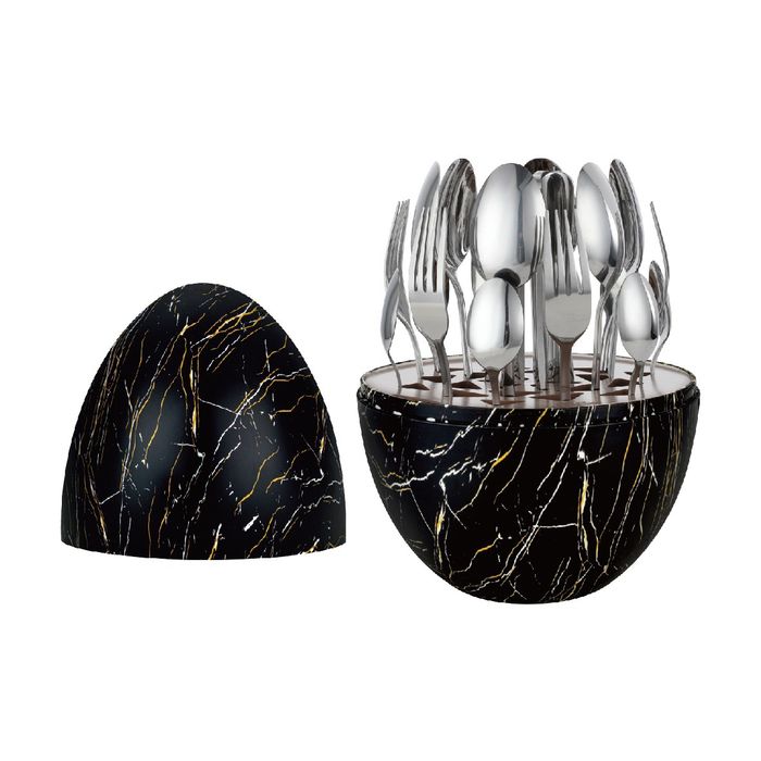 Sztućce 24el w ozdobnym jajku