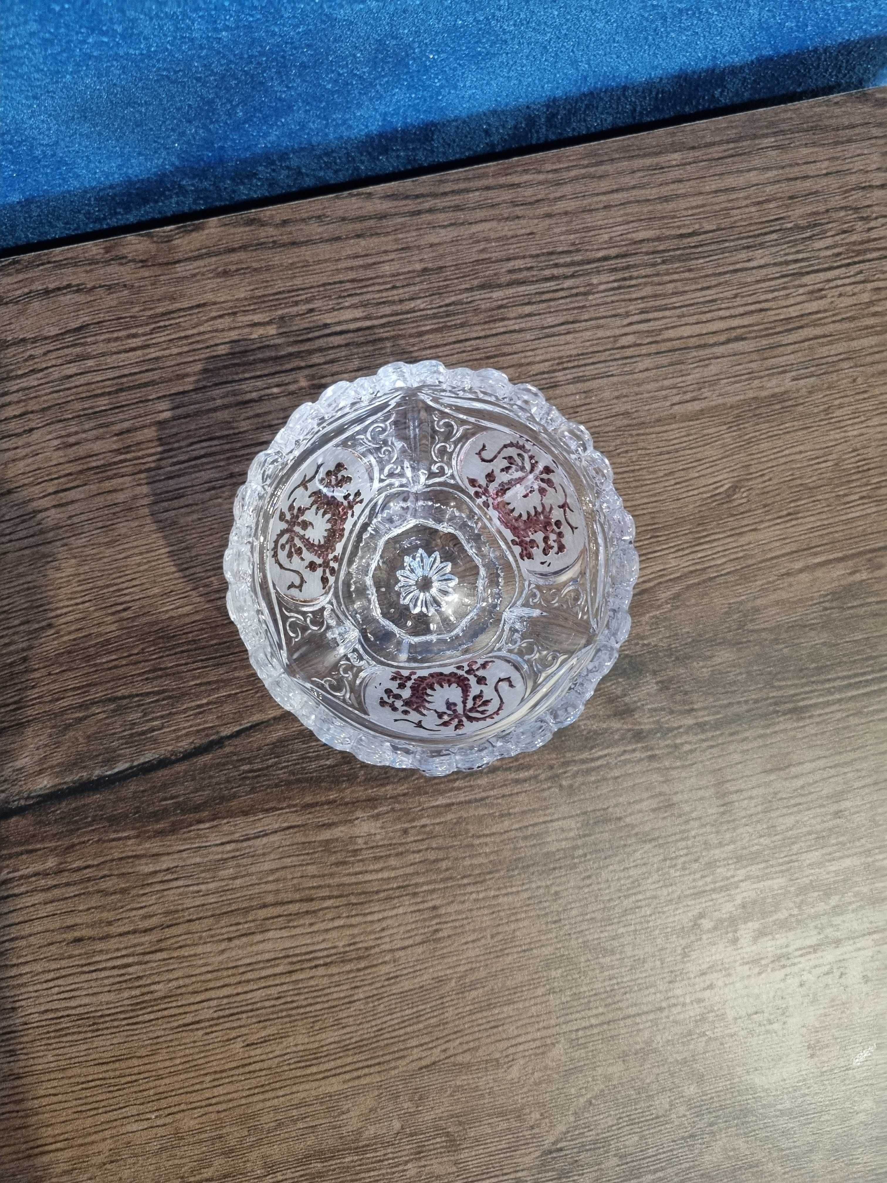 Przepiękny antyczny kryształowy zestaw do kawy. Unikat