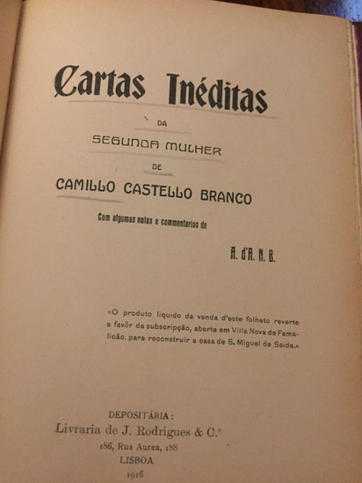 Cartas Inéditas da Segunda Mulher de Camillo