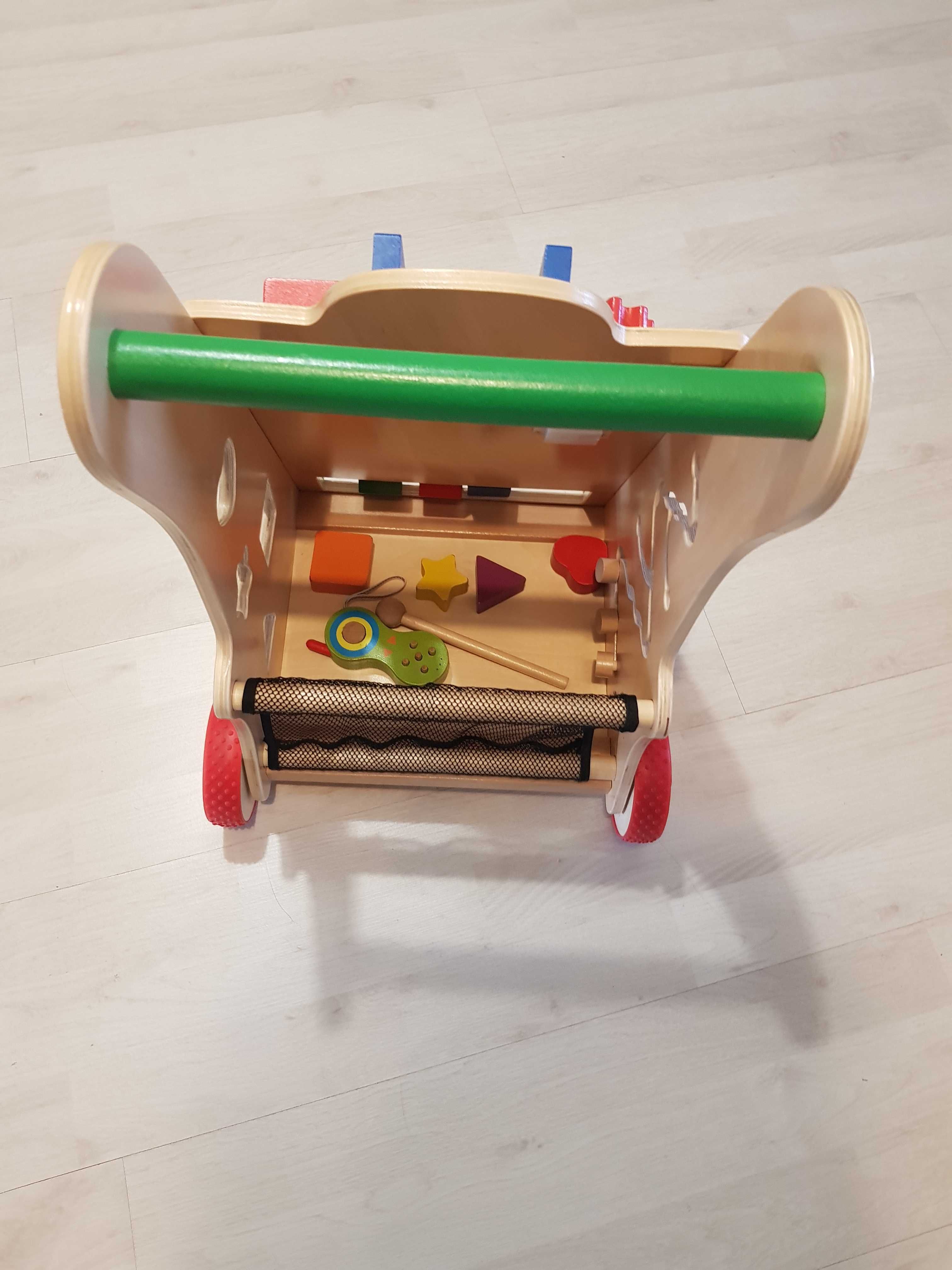 pchacz drewniany chodzik edukacyjny interaktywny wózek telefon