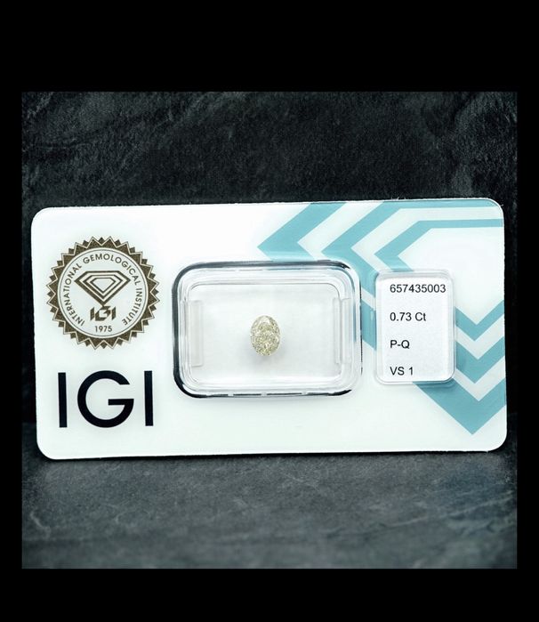 Diament owalny 0.73ct vs1 certyfikat IGI zaplombowany