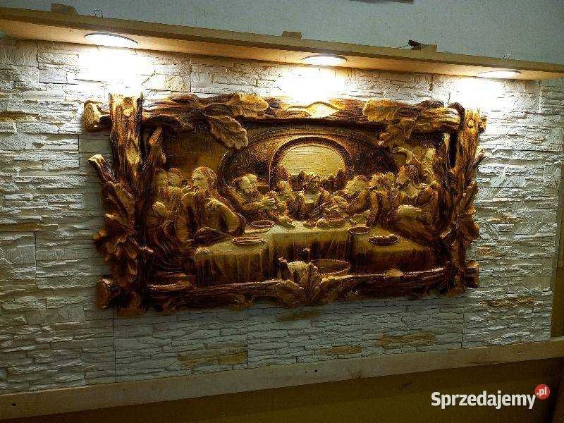 Ostatnia wieczerza-Plaskorzezba-Drewno